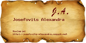Josefovits Alexandra névjegykártya